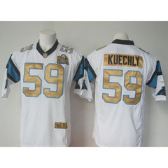 Panthers #59 Luke Kuechly White Super Bowl 50 Collection Men's Stitched NFL Elite Jersey 