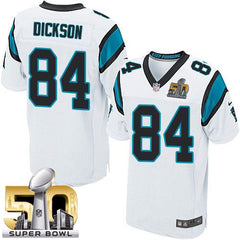 Panthers #84 Ed Dickson White Super Bowl 50 Men's Stitched NFL Elite Jersey 