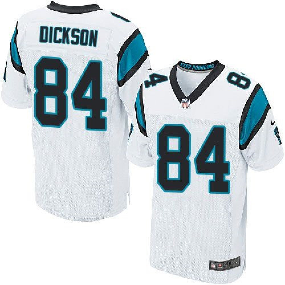 Panthers #84 Ed Dickson White Men's Stitched NFL Elite Jersey 