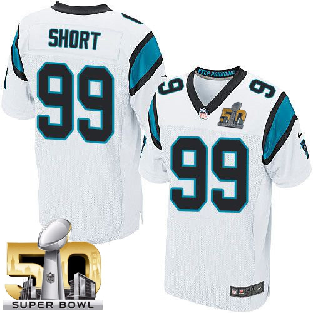 Panthers #99 Kawann Short White Super Bowl 50 Men's Stitched NFL Elite Jersey 