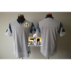 Panthers Blank White Super Bowl 50 Men's Stitched NFL Elite Jersey 
