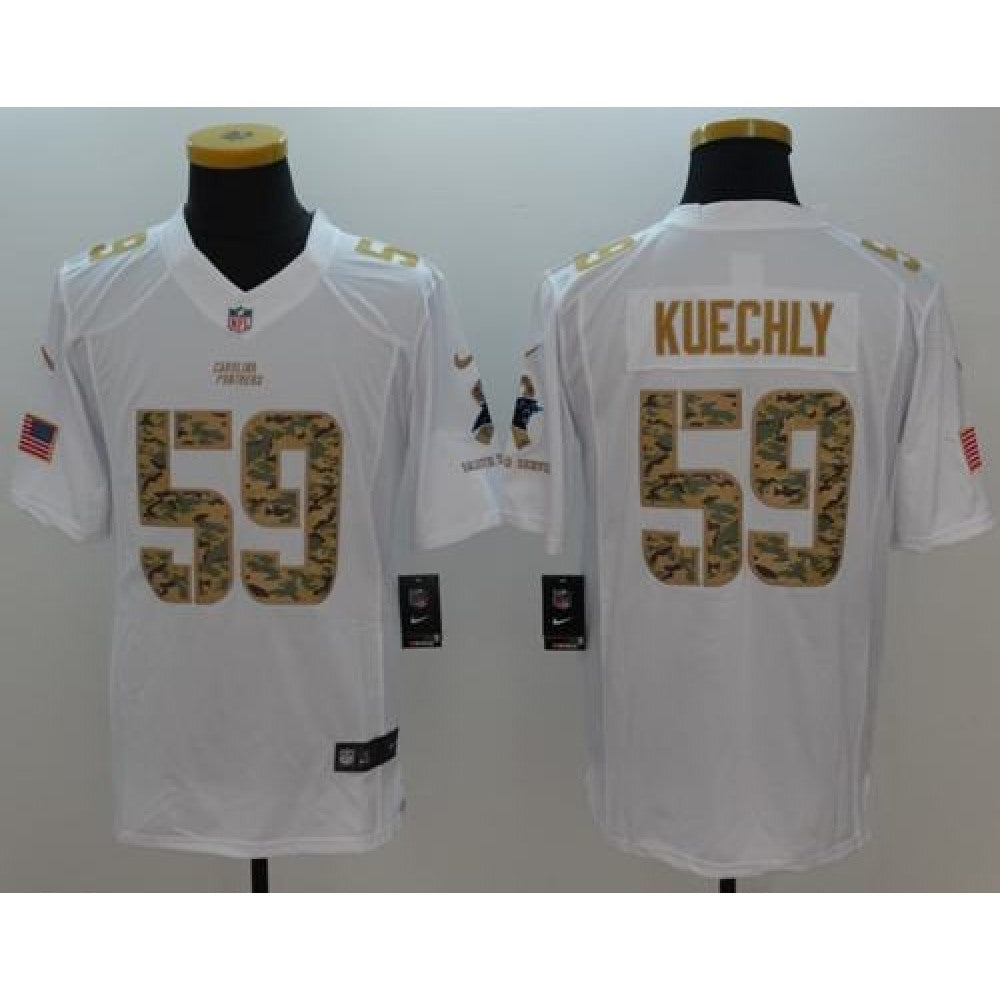 Panthers #59 Luke Kuechly White Men's Stitched NFL Limited Salute to Service Jersey 