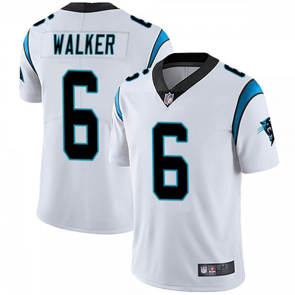 Men's Carolina Panthers #6 P.J. Walker White Vapor Untouchable Limited Stitched Jersey 