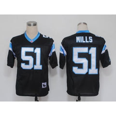 Mitchell And Ness Panthers #51 Sam Mills Black Stitched NFL Jersey 