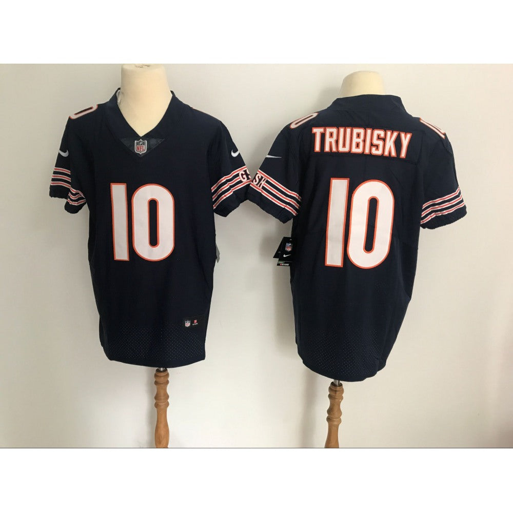 Men's Chicago Bears #10 Mitchell Trubisky Black Vapor Untouchable Elite Stitched NFL Jersey 