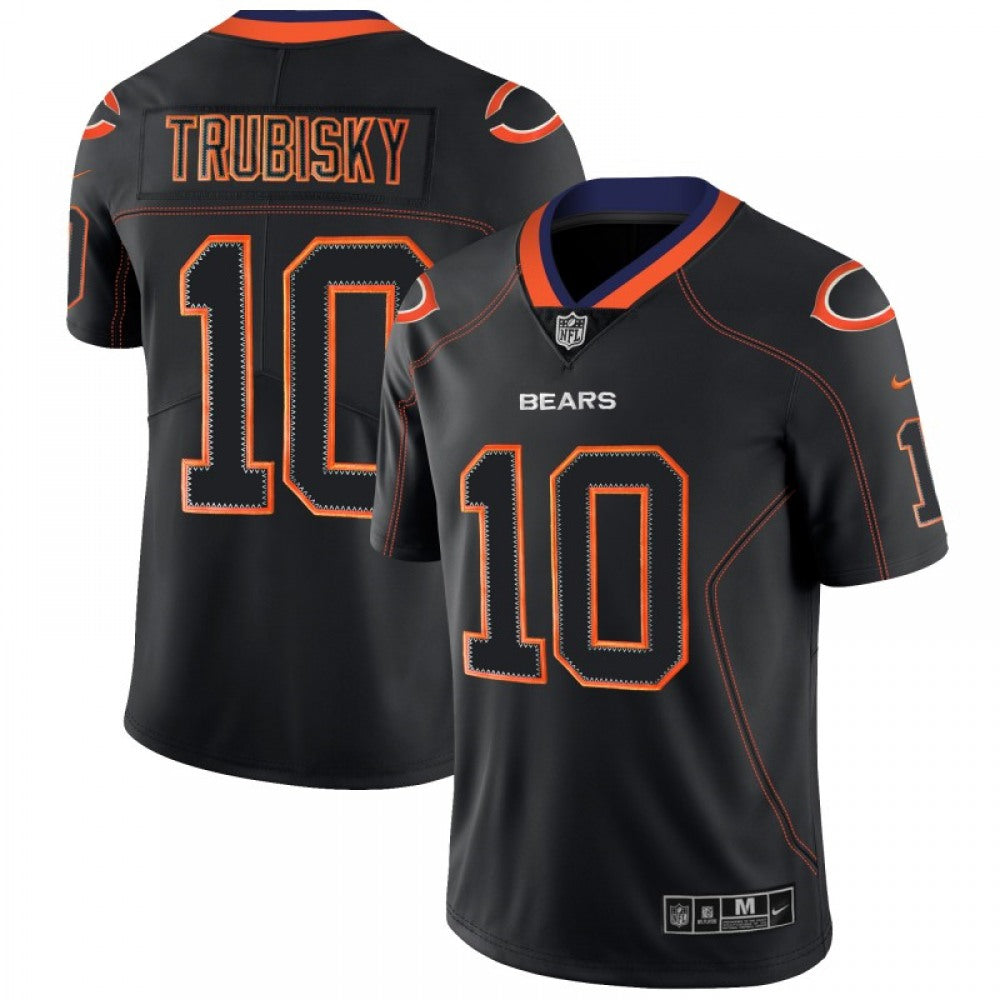 Men's Chicago Bears #10 Mitchell Trubisky Black 2018 Lights Out Color Rush Limited Stitched NFL Jersey 