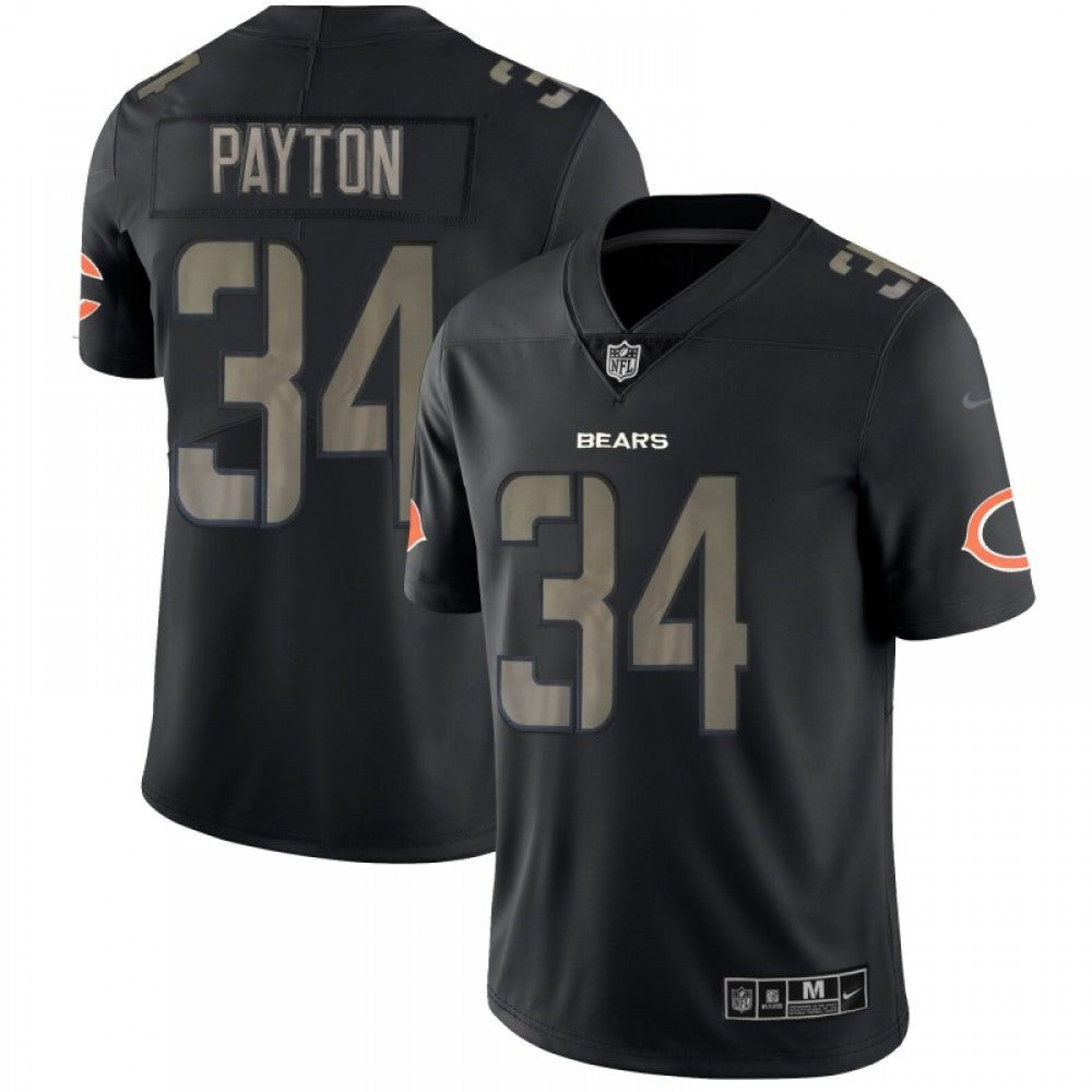 Men's Chicago Bears #34 Walter Payton Black 2018 Impact Limited Stitched NFL Jersey 