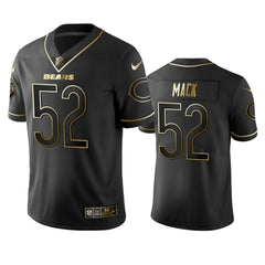 Men's Chicago Bears #52 Khalil Mack Black 2019 Golden Edition Limited Stitched NFL Jersey 