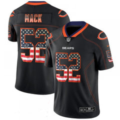 Men's Chicago Bears #52 Khalil Mack Black 2018 USA Flag Fashion Color Rush NFL Limited Stitched Jersey 