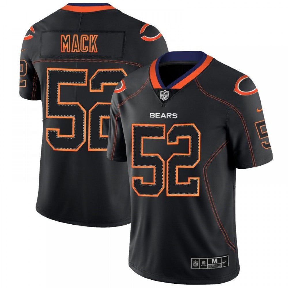 Men's Chicago Bears #52 Khalil Mack Black 2018 Lights Out Color Rush NFL Limited Stitched Jersey 