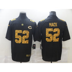 Men's Chicago Bears #52 Khalil Mack 2020 Black Leopard Print Fashion Limited Stitched Jersey 