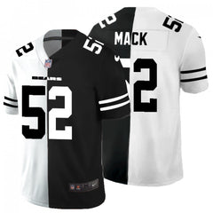 Men's Chicago Bears #52 Khalil Mack Black & White Split Limited Stitched Jersey 