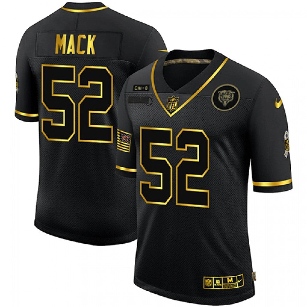 Men's Chicago Bears #52 Khalil Mack 2020 Black/Gold Salute To Service Limited Stitched Jersey 