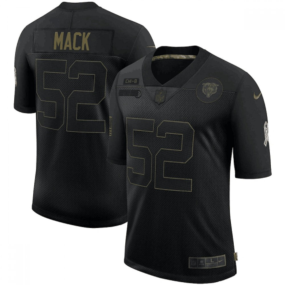 Men's Chicago Bears #52 Khalil Mack 2020 Black Salute To Service Limited Stitched Jersey 