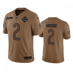 Men's Chicago Bears #2 DJ Moore 2023 Brown Salute To Service Limited Stitched Football Jersey 