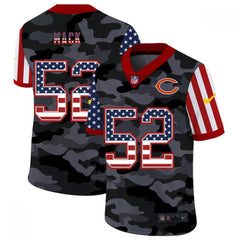 Men's Chicago Bears #52 Khalil Mack 2020 Camo USA Flag Limited Stitched Jersey 