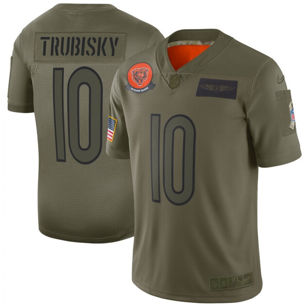 Men's Chicago Bears #10 Mitchell Trubisky 2019 Camo Salute To Service Limited Stitched NFL Jersey 