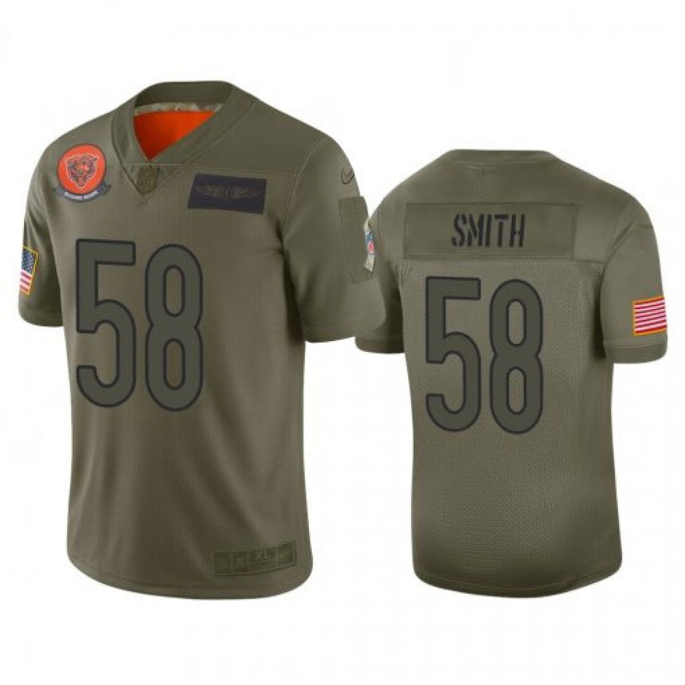 Men's Chicago Bears #58 Roquan Smith 2019 Camo Salute To Service Limited Stitched NFL Jersey 