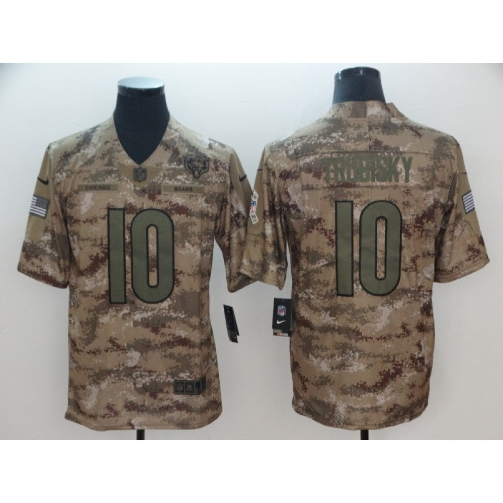 Men's Chicago Bears #10 Mitchell Trubisky 2018 Camo Salute to Service Limited Stitched NFL Jersey 