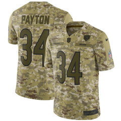 Men's Chicago Bears #34 Walter Payton 2018 Camo Salute to Service Limited Stitched NFL Jersey 