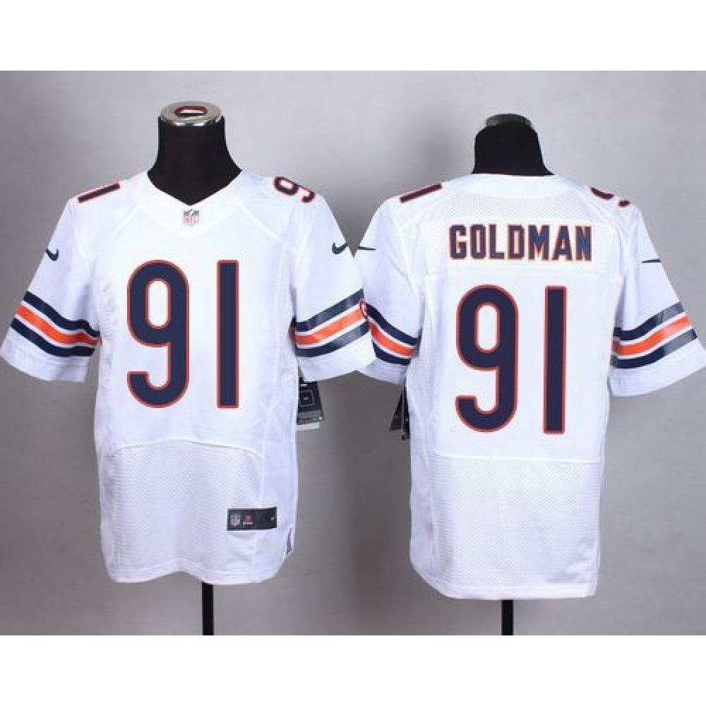 Bears #91 Eddie Goldman White Men's Stitched NFL Elite Jersey 