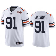 Men's Chicago Bears #91 Eddie Goldman White 2019 100th Season Vapor Untouchable Limited NFL Jersey 