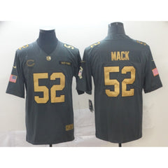 Men's Chicago Bears #52 Khalil Mack 2019 Gold Anthracite Olive Salute To Service Limited Stitched NFL Jersey 