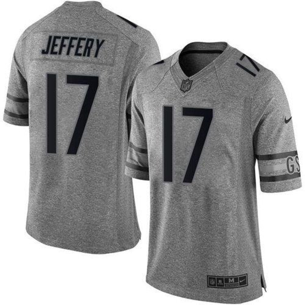 Bears #17 Alshon Jeffery Gray Men's Stitched NFL Limited Gridiron Gray Jersey 