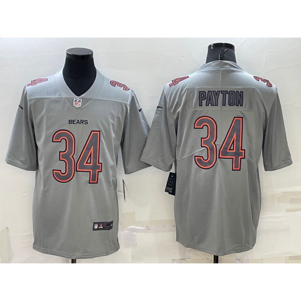 Men's Chicago Bears #34 Walter Payton Grey Atmosphere Fashion Stitched Jersey 