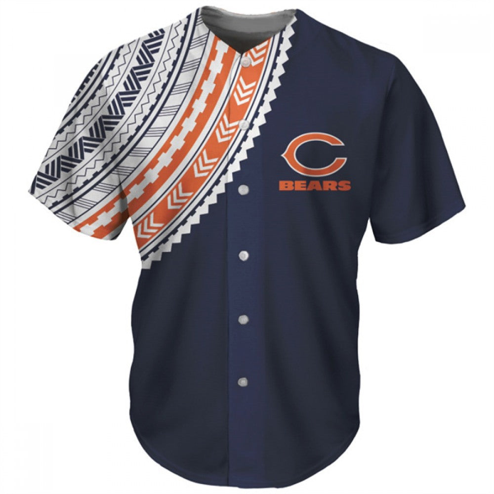 Men's Chicago Bears Navy Baseball Jersey 