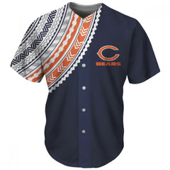 Men's Chicago Bears Navy Baseball Jersey 