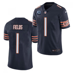 Men's Chicago Bears #1 Justin Fields 2022 Navy With 1-star C Patch Vapor Untouchable Limited Stitched Jersey 