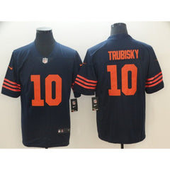 Men's Chicago Bears #10 Mitchell Trubisky Navy Vapor Untouchable Limited Stitched NFL Jersey 