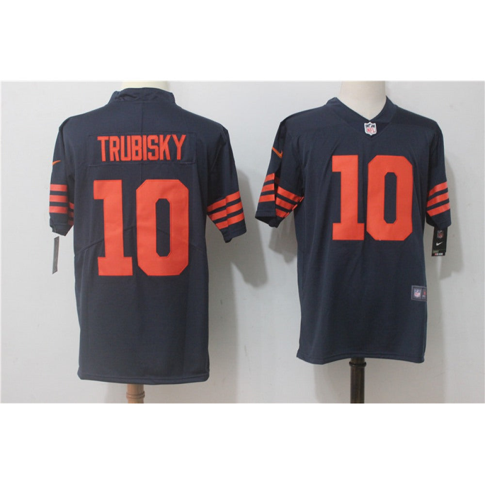 Men's Chicago Bears #10 Mitchell Trubisky Navy Blue Alternate Stitched NFL Vapor Untouchable Limited Jersey 