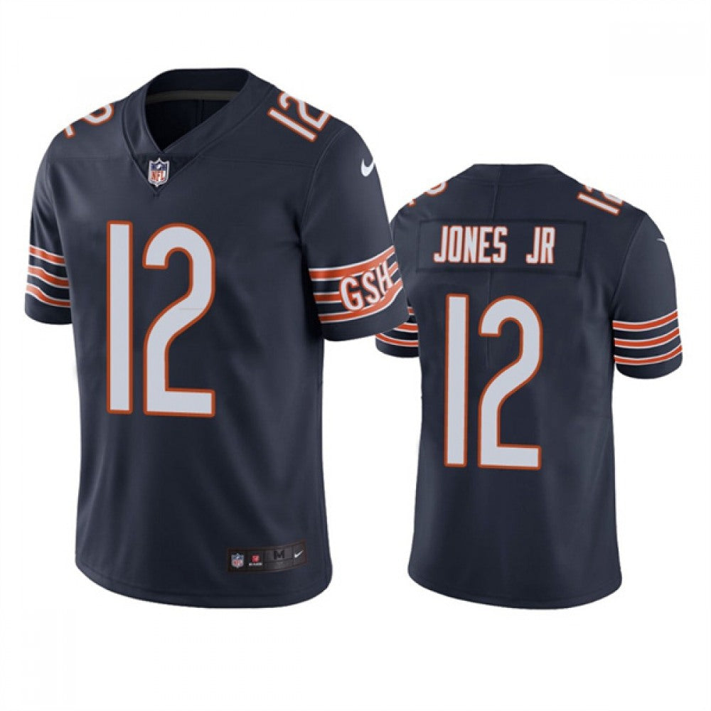 Men's Chicago Bears #12 Velus Jones Jr. Navy Vapor untouchable Limited Stitched Jersey 