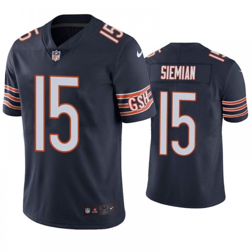 Men's Chicago Bears #15 Trevor Siemian Navy Vapor untouchable Limited Stitched Jersey 