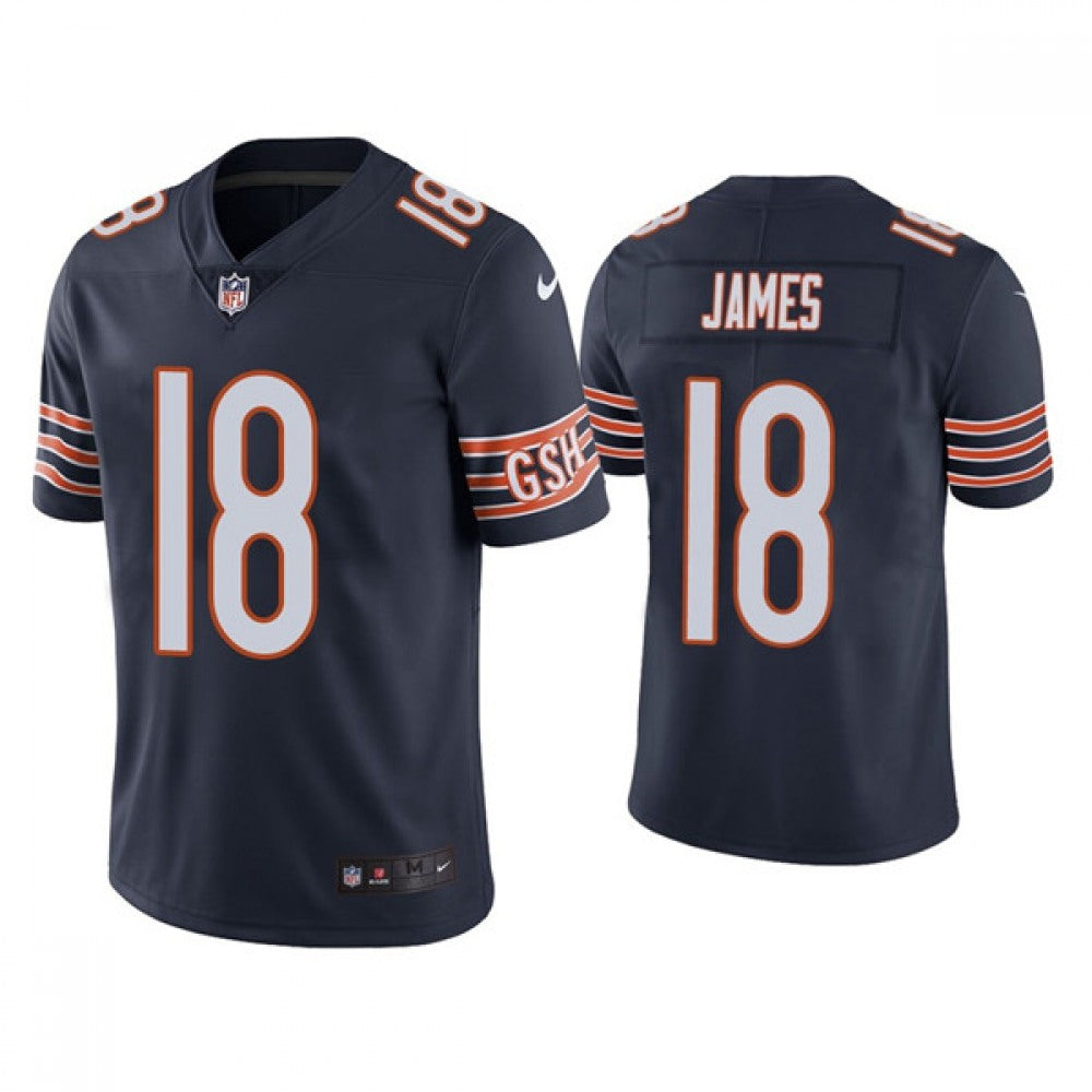 Men's Chicago Bears #18 Jesse James Navy Vapor untouchable Limited Stitched Jersey 
