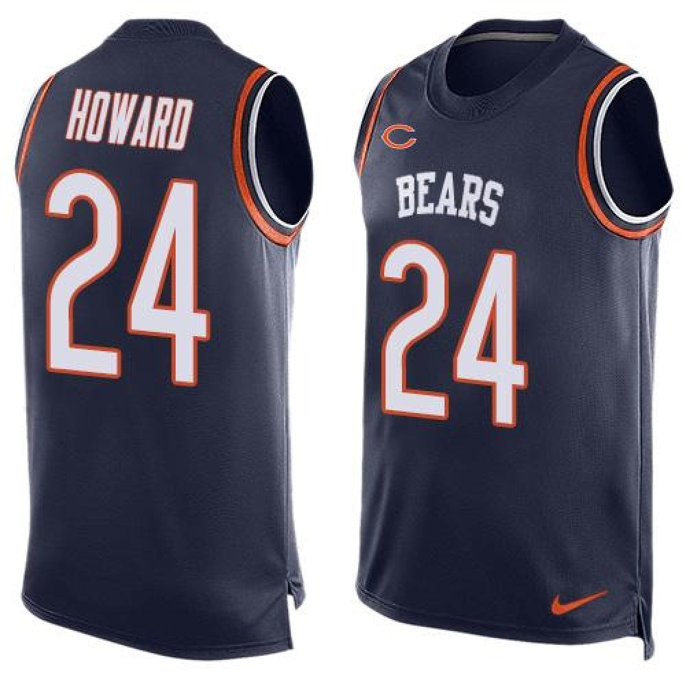 Bears #24 Jordan Howard Navy Blue Team Color Men's Stitched NFL Limited Tank Top Jersey 