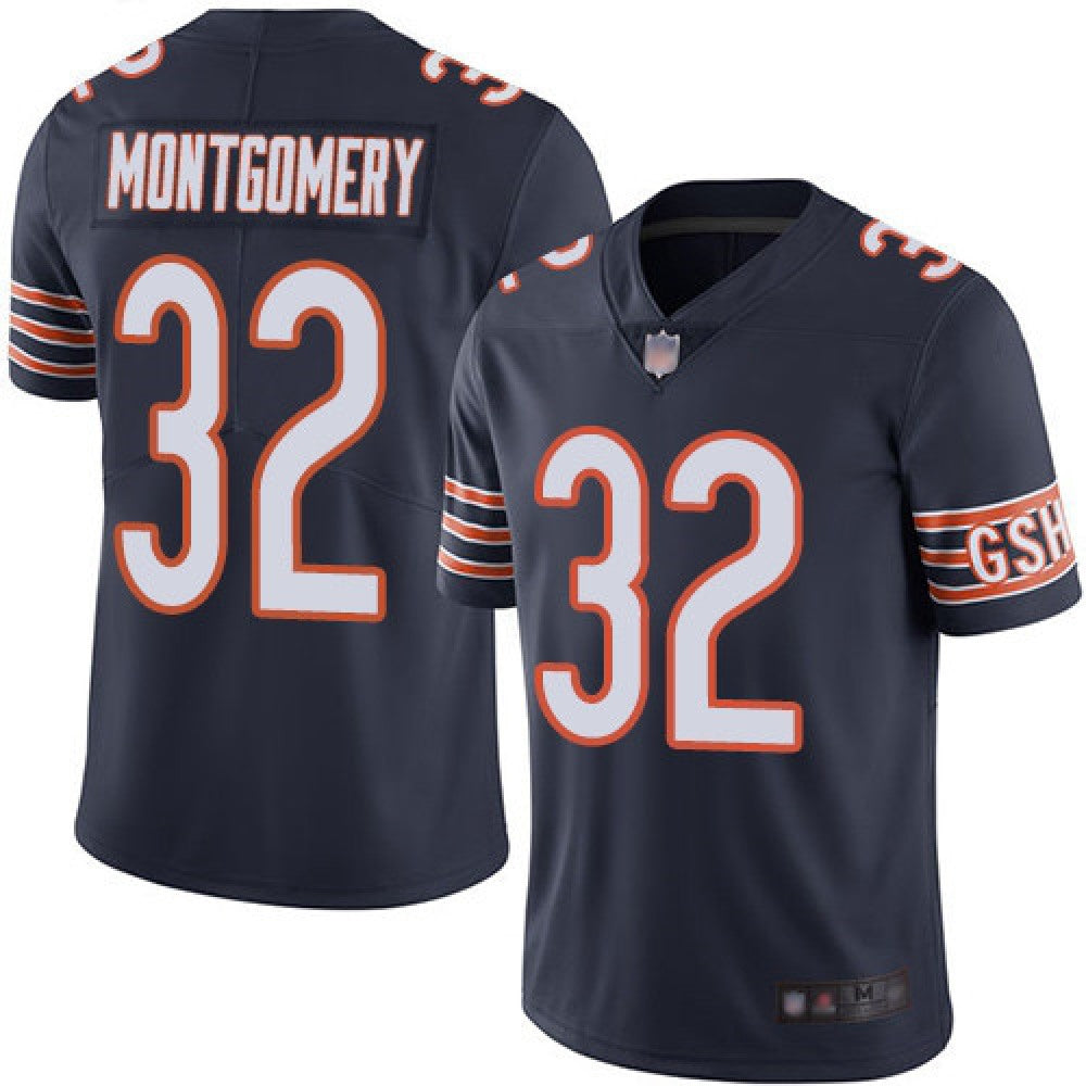 Men's Chicago Bears #32 David Montgomery Navy Vapor Untouchable Limited Stitched NFL Jersey 