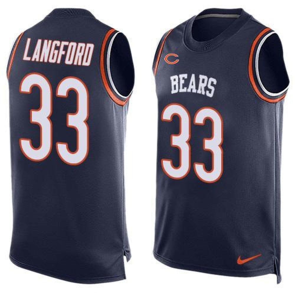 Bears #33 Jeremy Langford Navy Blue Team Color Men's Stitched NFL Limited Tank Top Jersey 