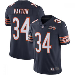 Men's Chicago Bears #34 Walter Payton Navy 2019 100th Season Limited Stitched NFL Jersey 