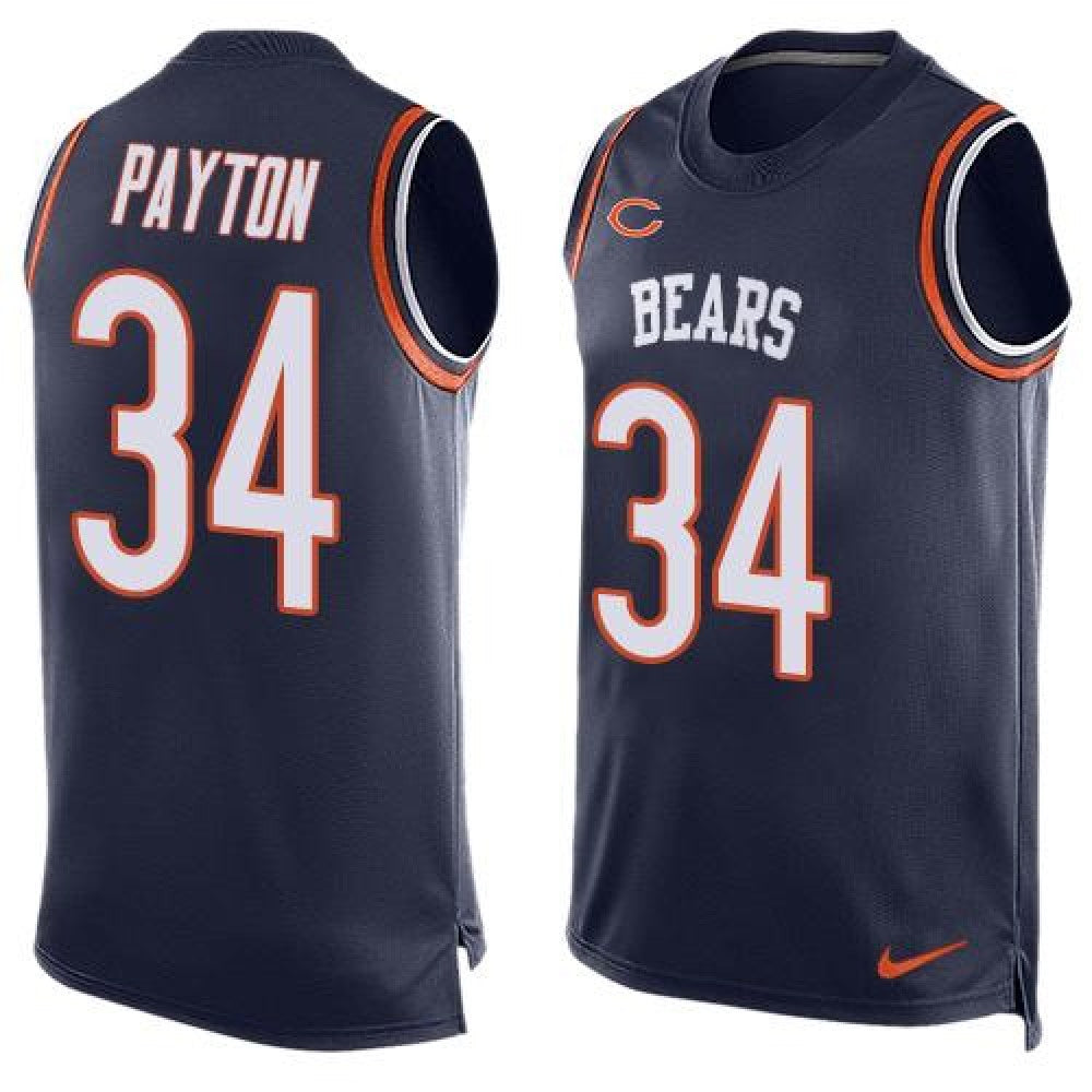 Bears #34 Walter Payton Navy Blue Team Color Men's Stitched NFL Limited Tank Top Jersey 
