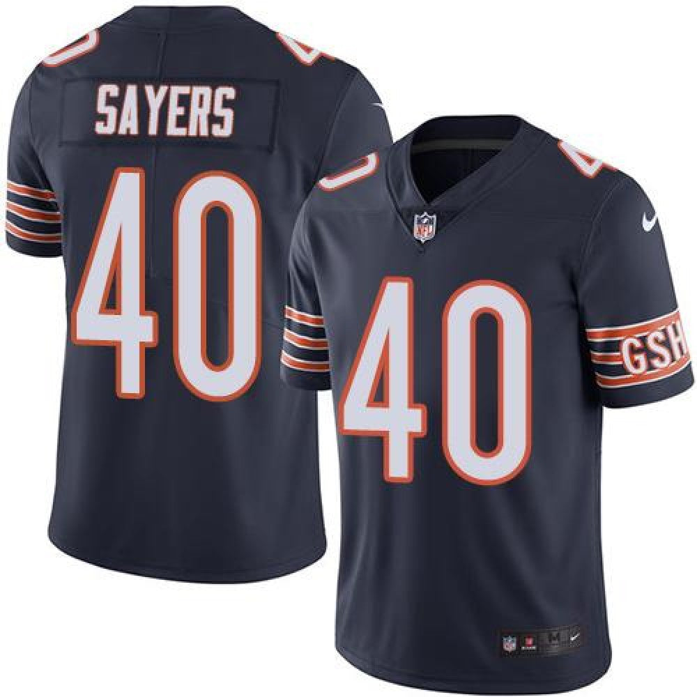Bears #40 Gale Sayers Navy Blue Men's Stitched NFL Limited Rush Jersey 