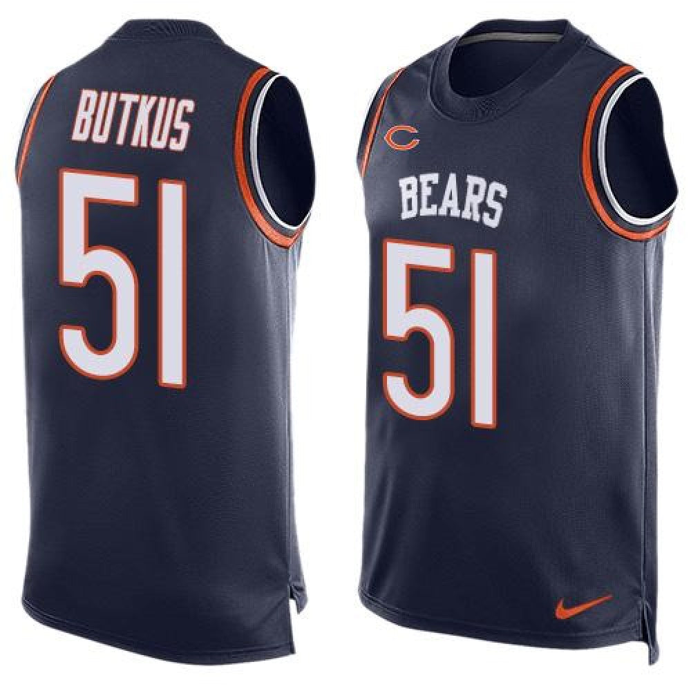 Bears #51 Dick Butkus Navy Blue Team Color Men's Stitched NFL Limited Tank Top Jersey 