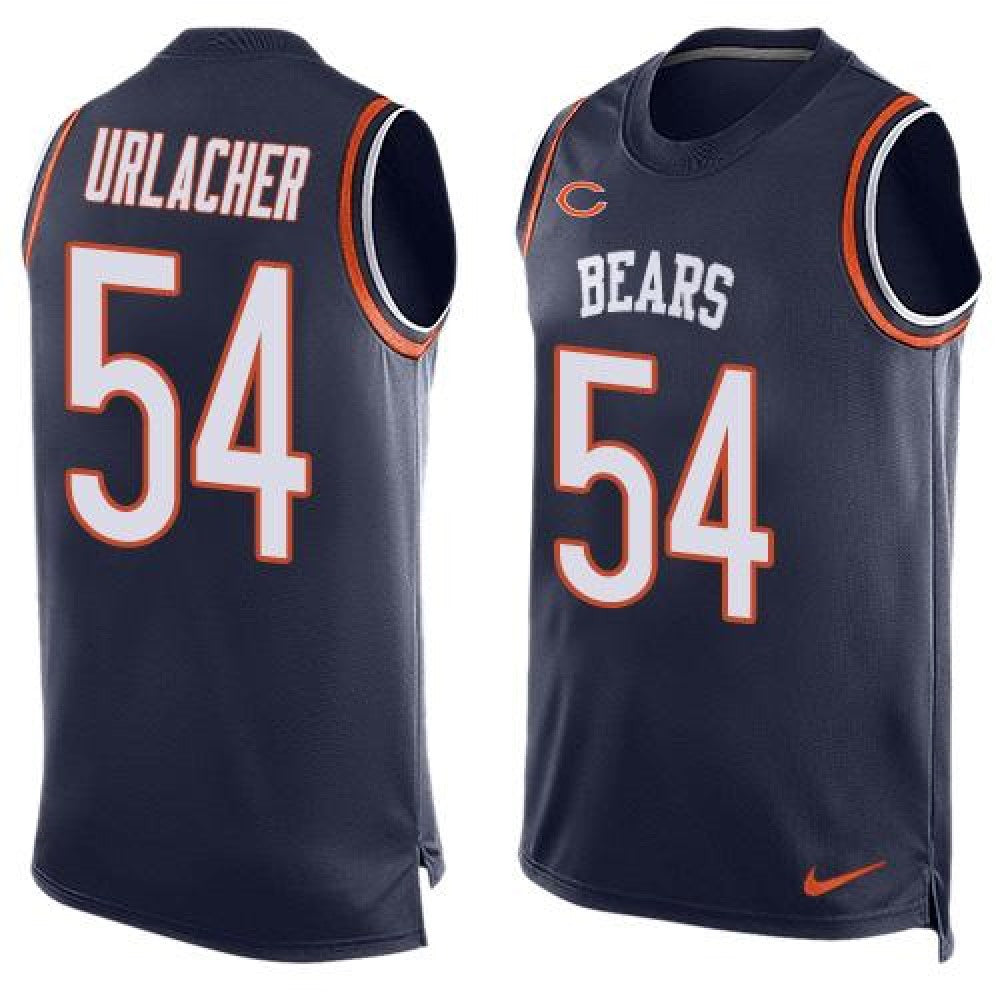 Bears #54 Brian Urlacher Navy Blue Team Color Men's Stitched NFL Limited Tank Top Jersey 