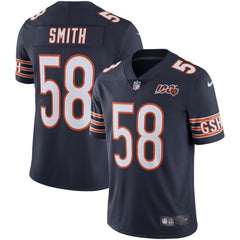 Men's Chicago Bears #58 Roquan Smith Navy 2019 100th Season Limited Stitched NFL Jersey 