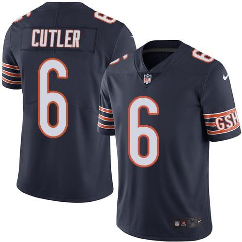 Bears #6 Jay Cutler Navy Blue Men's Stitched NFL Limited Rush Jersey 