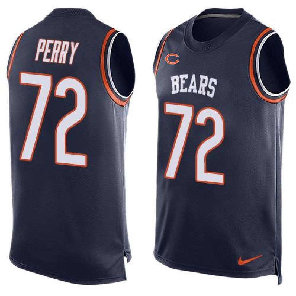 Bears #72 William Perry Navy Blue Team Color Men's Stitched NFL Limited Tank Top Jersey 