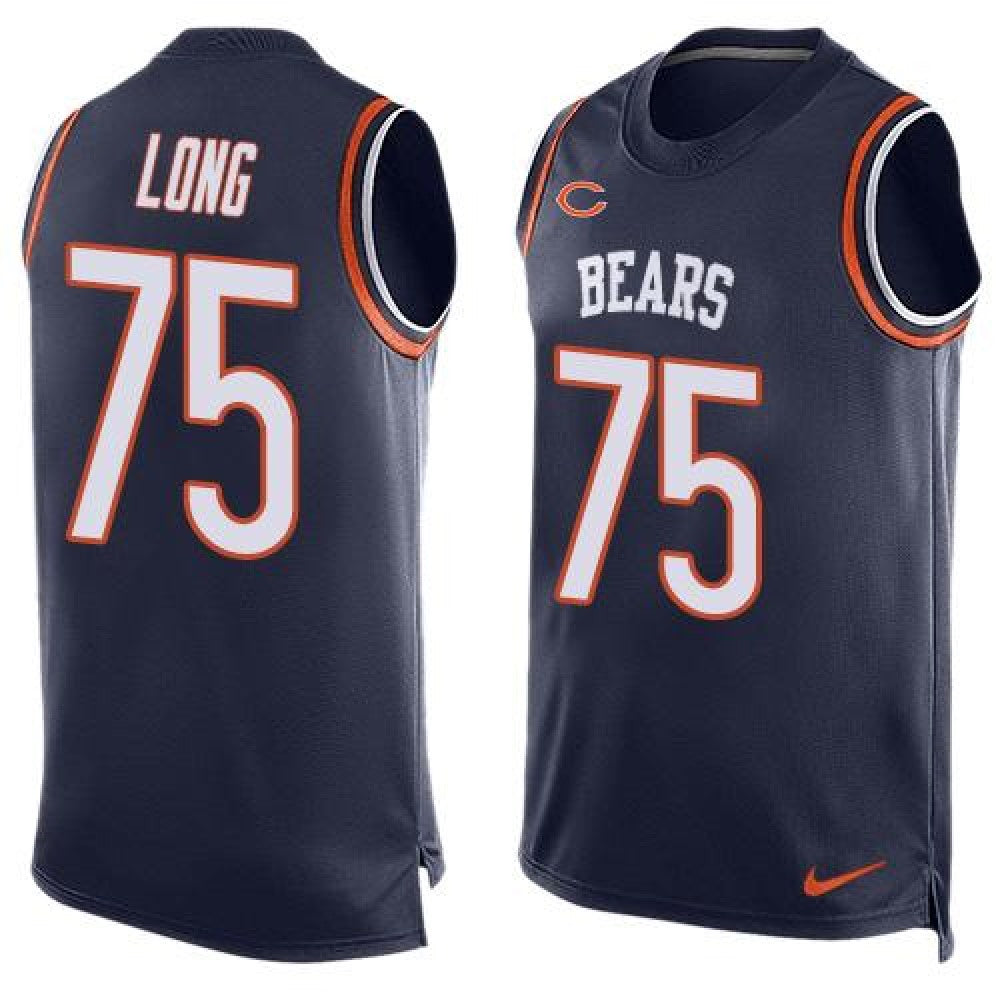 Bears #75 Kyle Long Navy Blue Team Color Men's Stitched NFL Limited Tank Top Jersey 