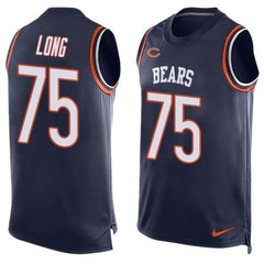 Bears #75 Kyle Long Navy Blue Team Color Men's Stitched NFL Limited Tank Top Jersey 